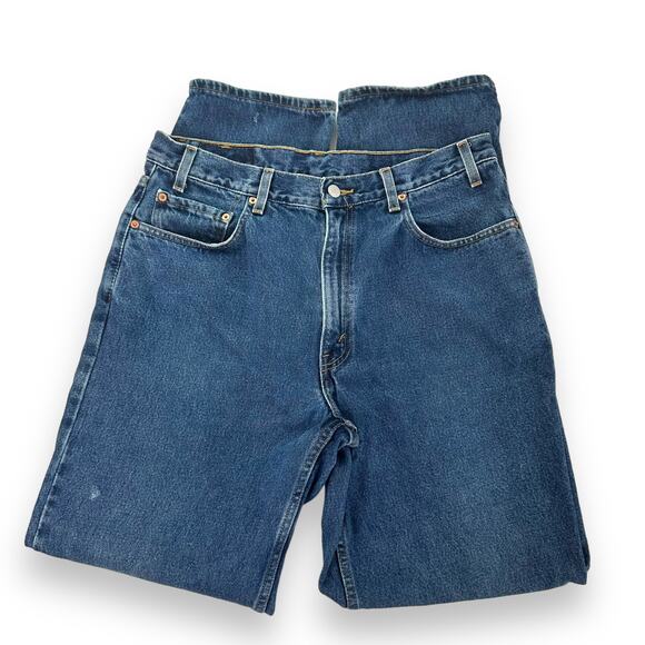 Vintage 90s Levis Jeans 550 Relaxed Fit Cotton Dark Wash Blue Denim Mens W36 L34 - Picture 2 of 16